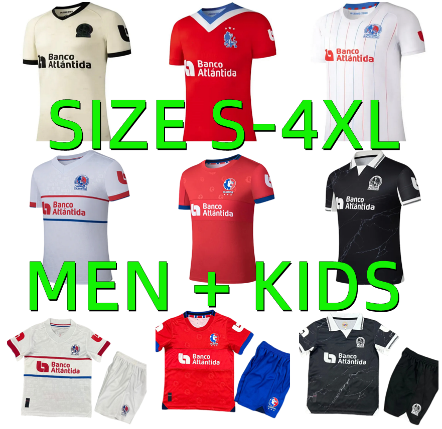 24 25 26 CD Olimpia Honduras Soccer Jerseys 2024 2025 2026 Home Away Third Football Shirts NUNEZ PAZ FIGUEROA spider jerseys M.PINTO Men Kids kits Futbol Uniforms