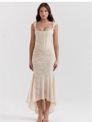 2025 European and American women's S fashion new strapless tube top sexy spicy girl temperament exposed back mermaid long skirt designer dress