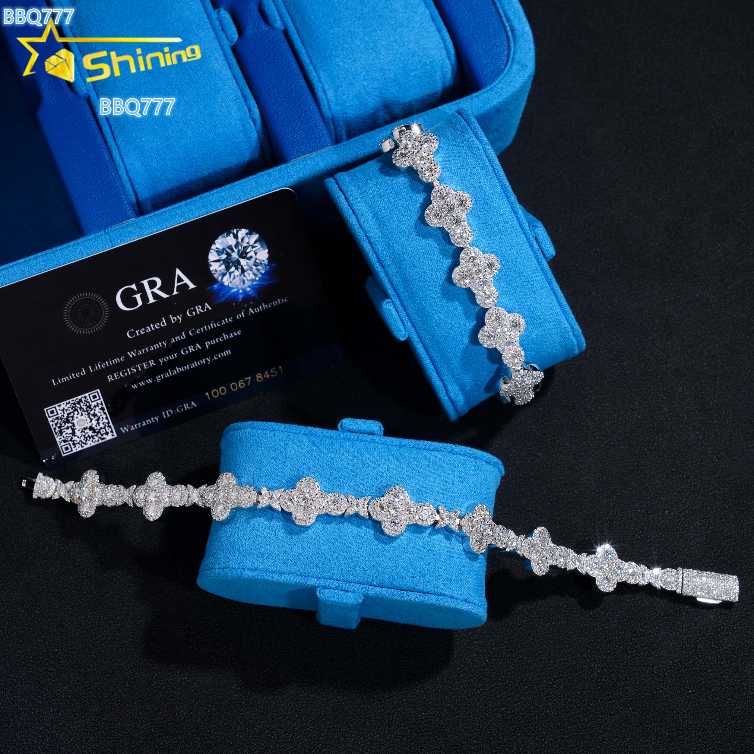 Hot Sale Cross Bracelets 925 Sterling Silver Pass Diamond Tester GRA Certified VVS Moissanite Tennis Bracelets