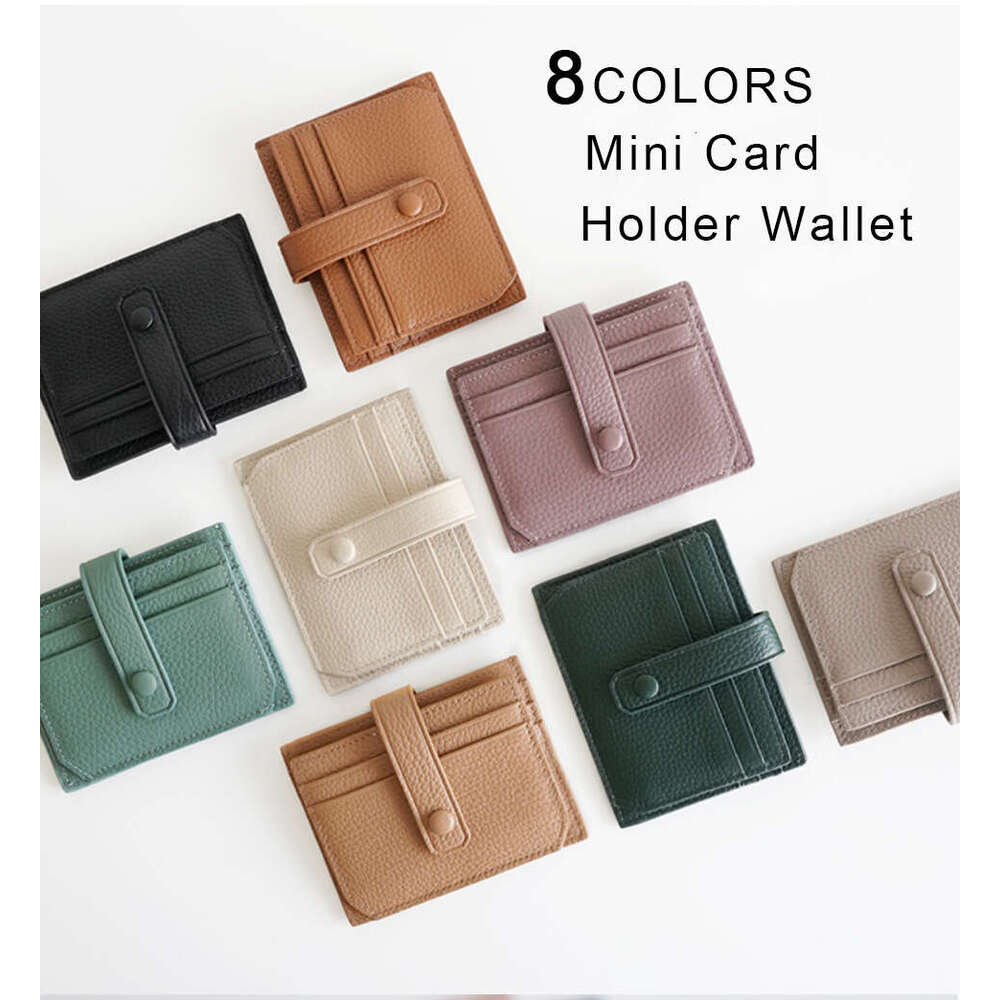 Japanese Style Women's Genuine Leather New Ultra-Thin Card Holder for Women Multi-Card Slots Mini Coin Purse OEM designer wallet B5 B5