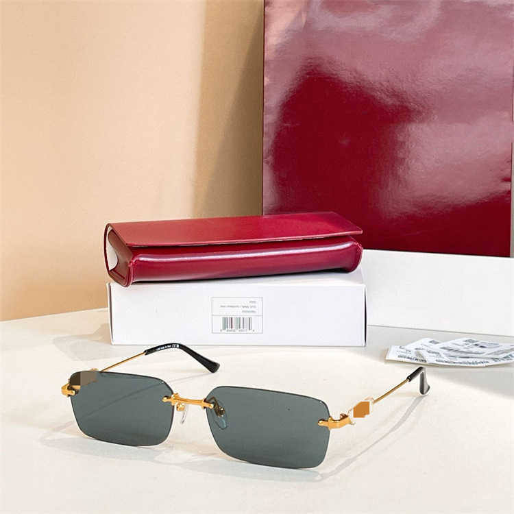 Top Luxury Classic Fashion Designer Brand g Brand New Frameless Sunglasses Fashion Square Personality Diamond-studded Simple Gg1808s