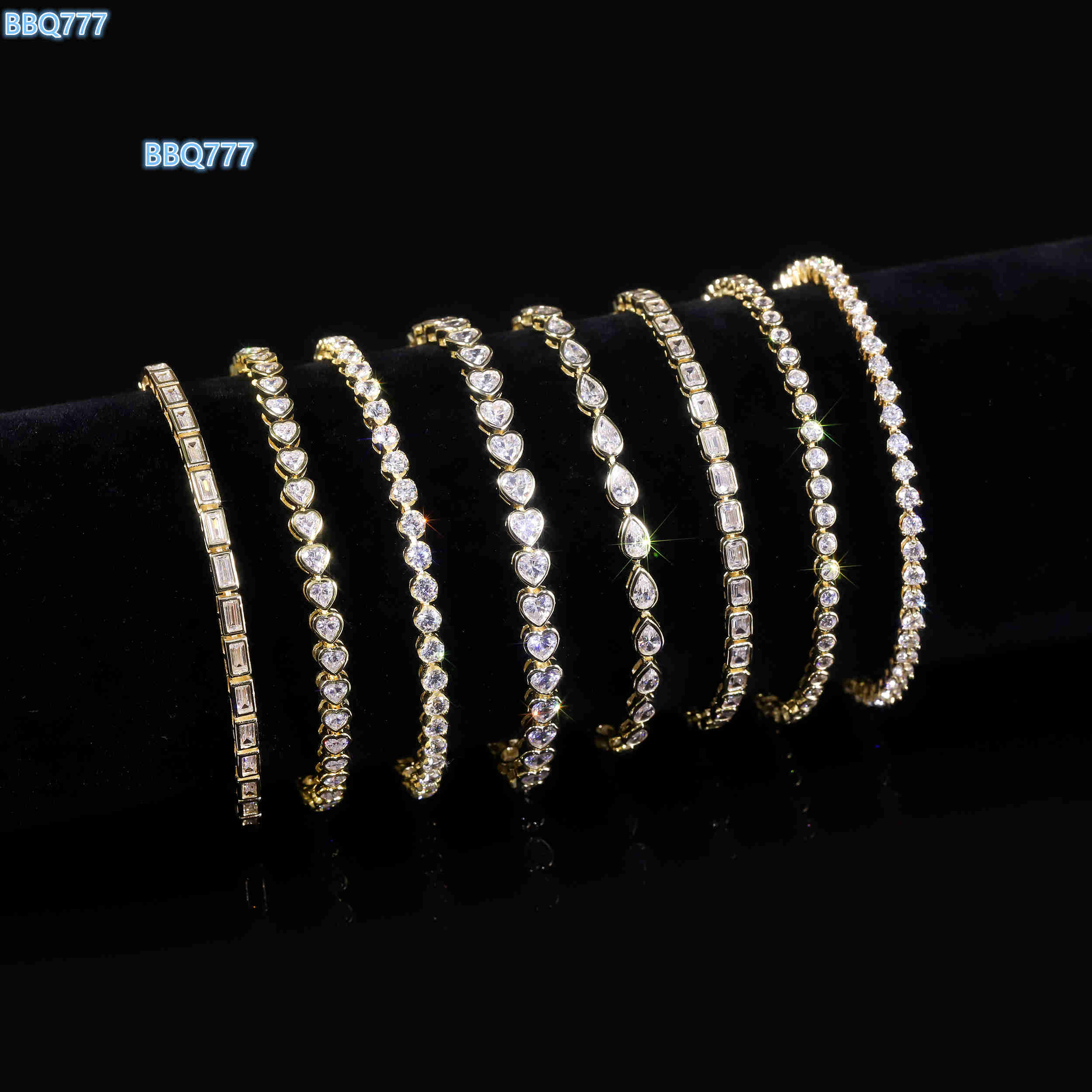 Abiding Real Gold Jewelry Custom Chain Different Cut Lab Grown Diamond PT950 9K 10K 14K 18K Solid Gold Diamond Tennis Bracelet