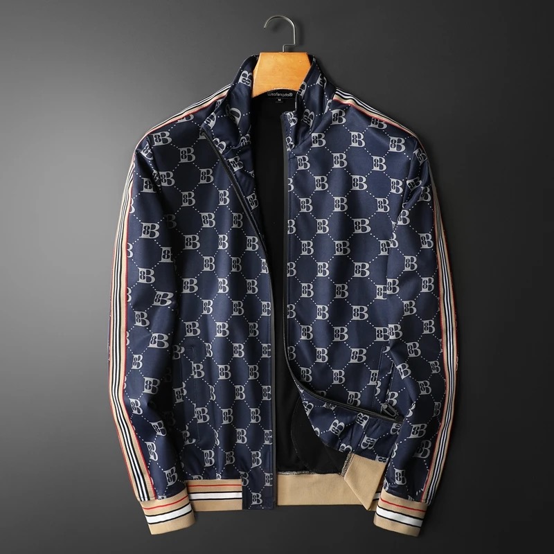 Designer's new Spring and Autum lapel jacket for men, jacquard patchwork trendy and slimming top coat bigsizeM-4XL