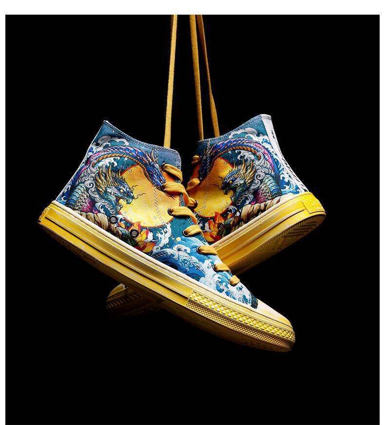 Jifffly Breathable Street Dance Shoes with Mythical Creatures Print for Men