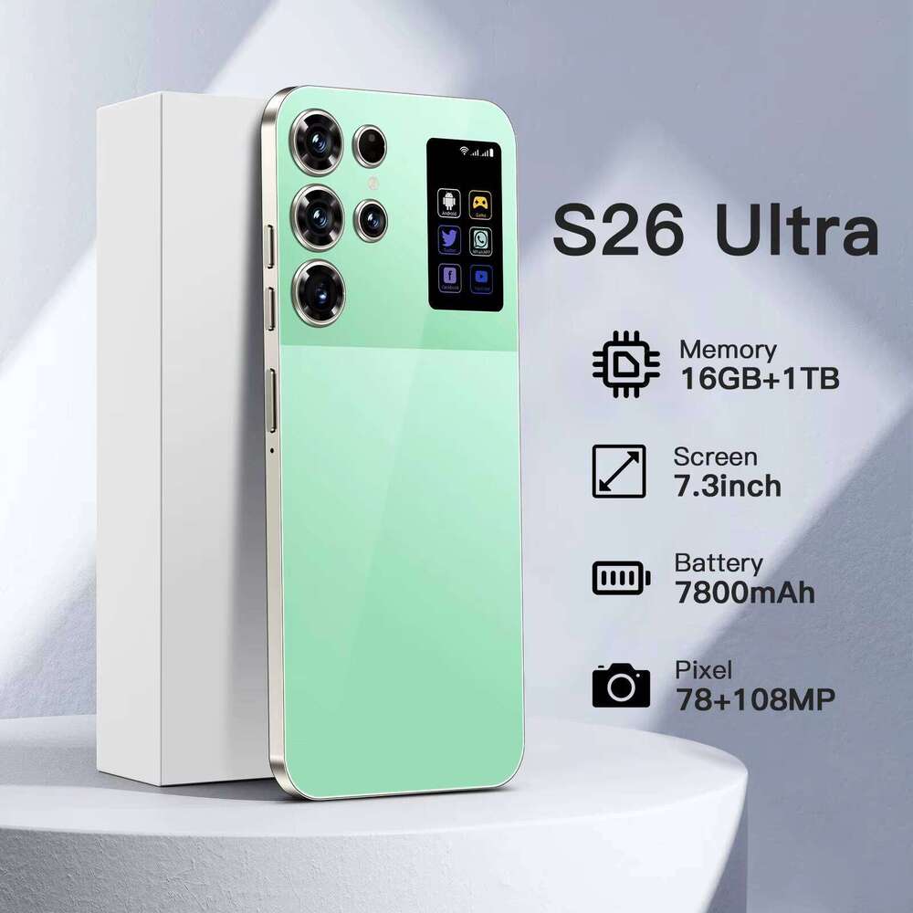 2025 New Model S26 Ultra Android 14 Smartphone 16 1TB 4G 5G 7.3inch HD Screen 72 + 108MP Dual SIM Phone