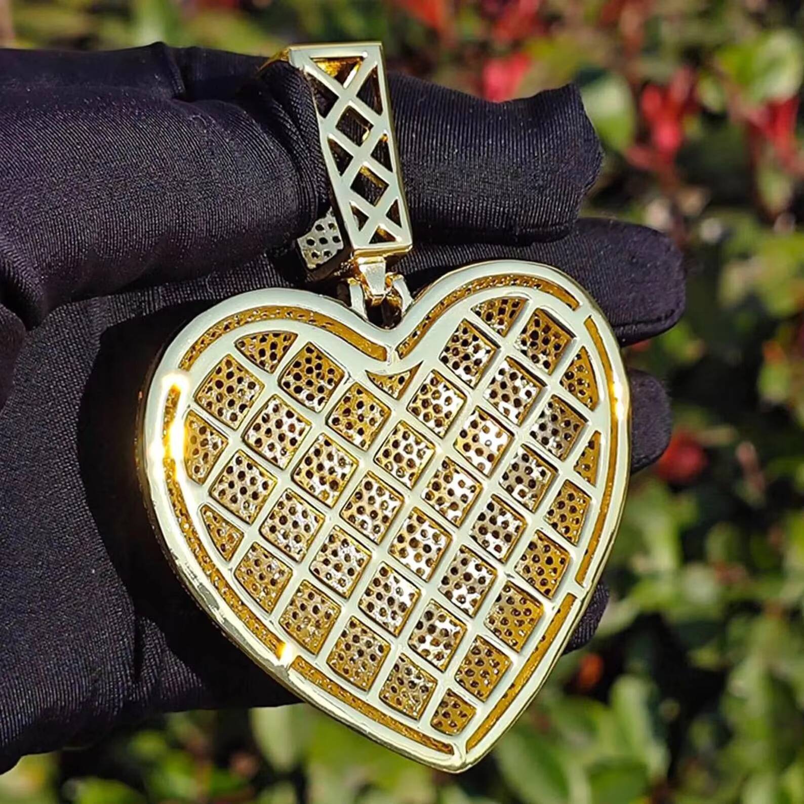 IGI Certified VVS Moissanite Diamond Pendant Custom 18K Rose Gold Plated Fine Jewelry Heart Shape Hip Hop Iced Pendants Charms