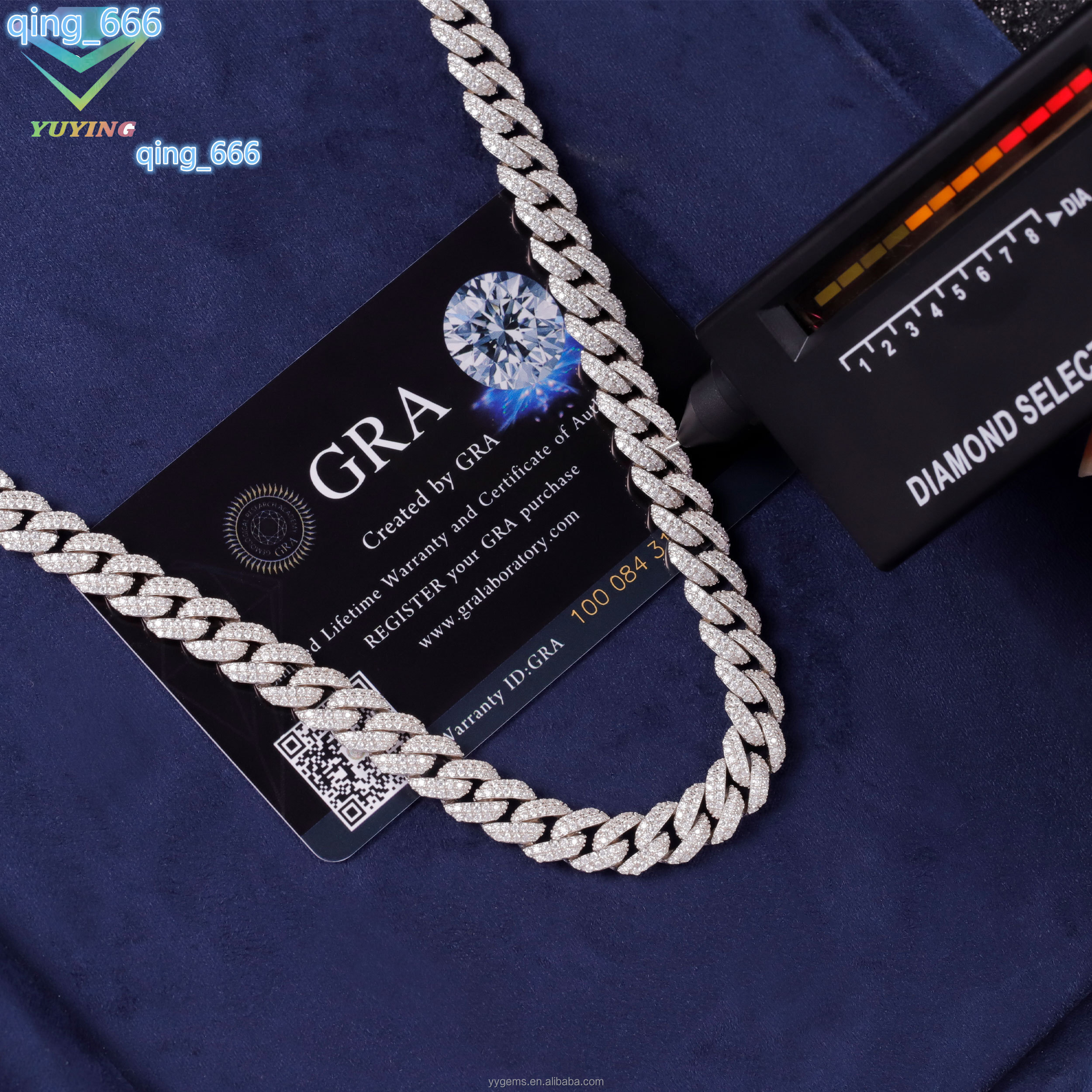 2025RTS Hot-sale 9 mm Cuban Link Chian Vvs Moissanite Pass Diamond Tester 925 Sterling Silver Fine Jewelry Necklaces for Men