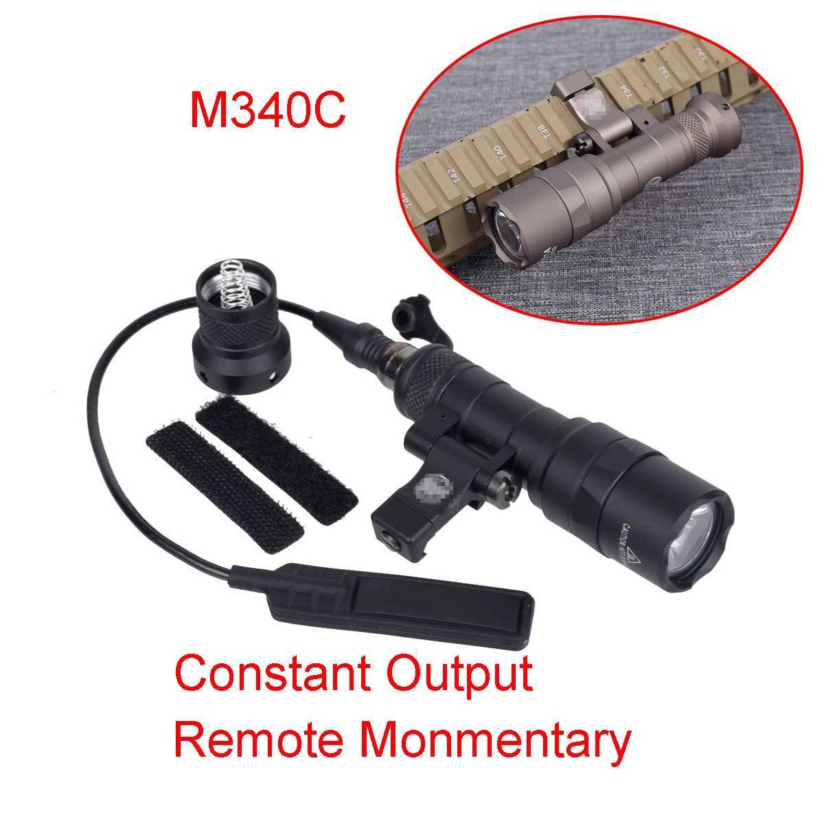 Tactical M300 M340C M340 Weapon Offset Mount Gun Scout Light Weapon Rifle Hunting Flashlight Adjustable Fit Picatinny 20mm Rail Z250802