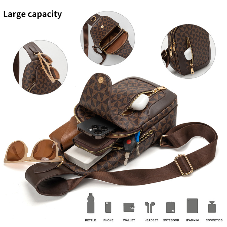 Designer Bag 2025 New Men Bag Windmill Pattern Print Chest Bag Fashion Luxury Bag Versatile Single Shoulder Crossbody Bag Casual Trendy Brand Woman�