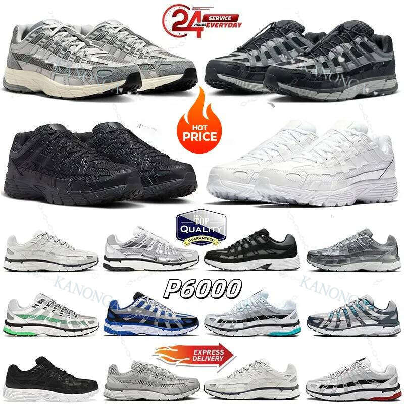 2026 Designer shoes P6000 Training Men's And Women's Sneakers Metal Sier Three Black White Gray Outdoor Sports A Training Casual Shoes Running Shoes