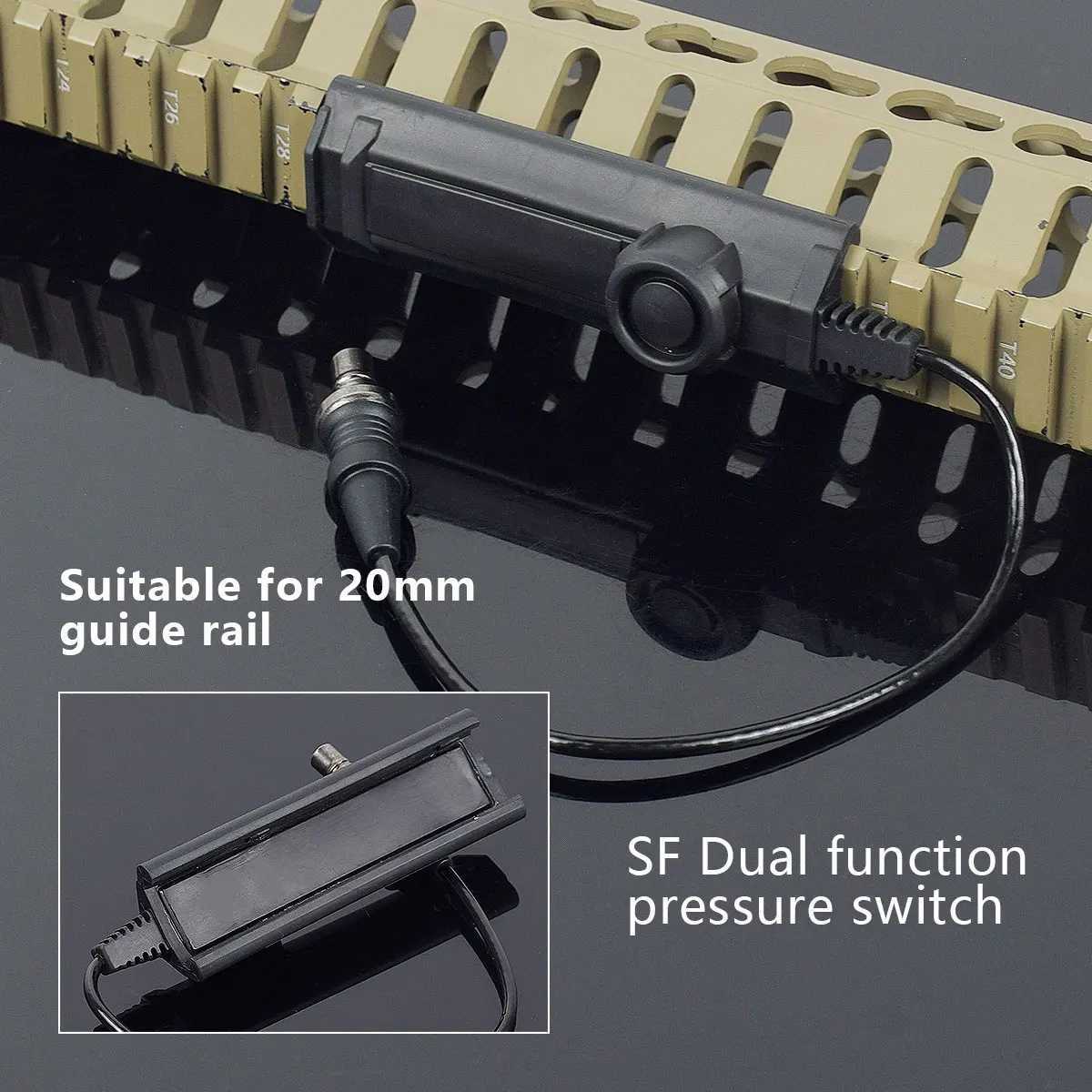 Tactical M300 M340C M340 Weapon Offset Mount Gun Scout Light Weapon Rifle Hunting Flashlight Adjustable Fit Picatinny 20mm Rail Z250802