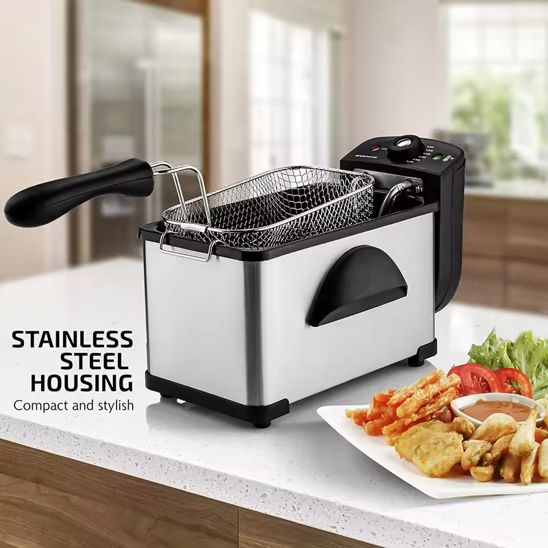 electric deep fryer 1500W 2L electric oil fryer stainless steel household small kitchen appliances electric fryer chips fryer fries fryer chicken frye