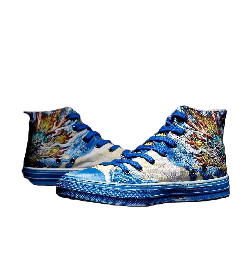 Jifffly Breathable Street Dance Shoes with Mythical Creatures Print for Men
