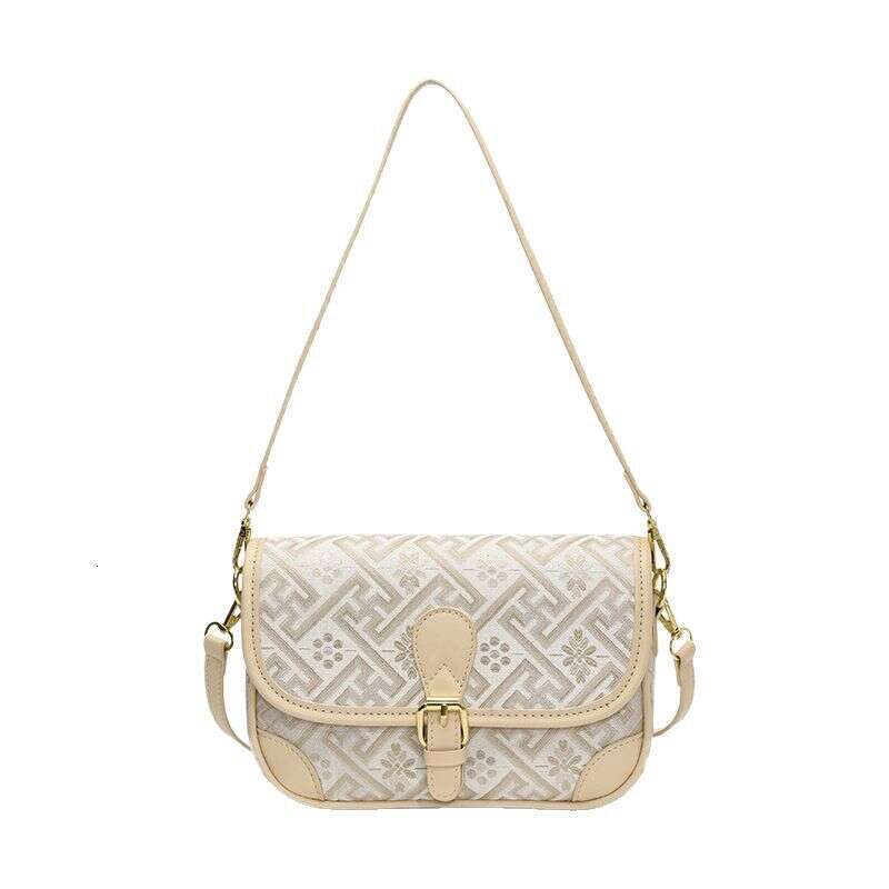 2025 New Intangible Cultural Heritage Zhuang Brocade Elegant Travel Choice Light Purple Geometric Pattern Handbag for Women Shoulder Crossbody Commuti