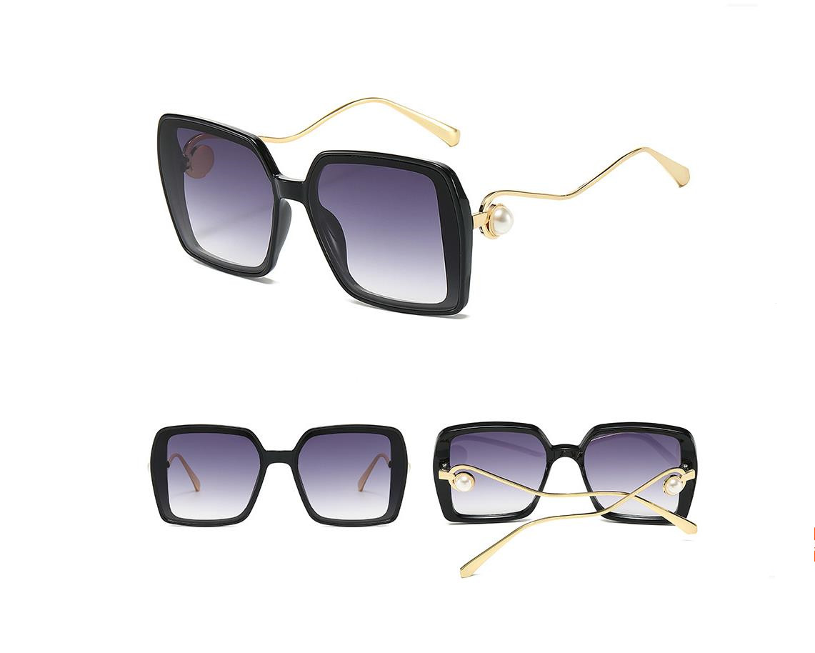 Designer Sunglasses For Women Oversized Sunglasses Pearl Classic Retro Sunglasses Luxury Polarized Goggle Pilot PC Frame Square UV400 Eyewear KP021