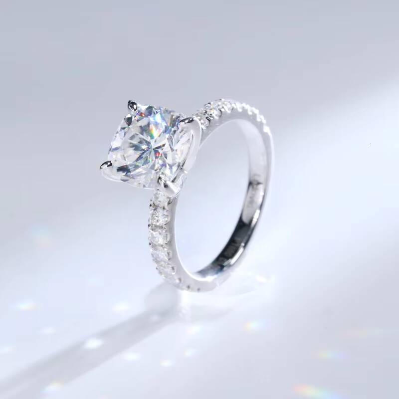 8.5x8.5mm 3 Carats Cushion Cut Moissanite Wedding Ring 18K 14K Solid Gold Jewelry Ring 925 Sterling Silver Moissanite Ring