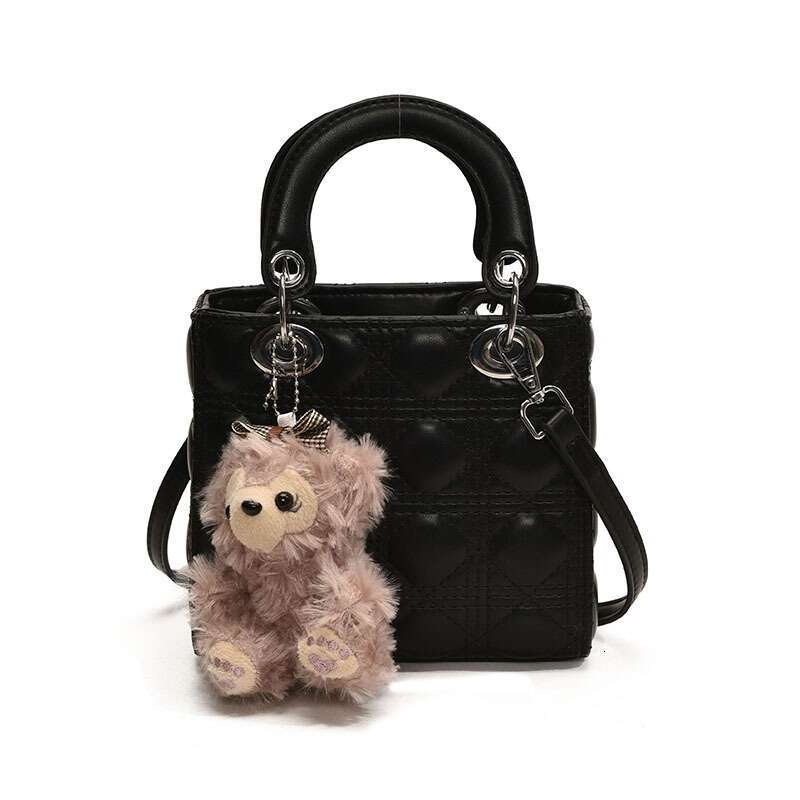 2025 Spring New Handheld Princess Diana for Women, Textured Quilted Small Square Bag, Elegant Trendy Single Shoulder Crossbody Bag