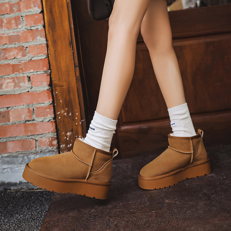 free shipping for designer Boots women Thick-soled snow boots short ankle boots with fleece thickening anti-slip wear-resistant