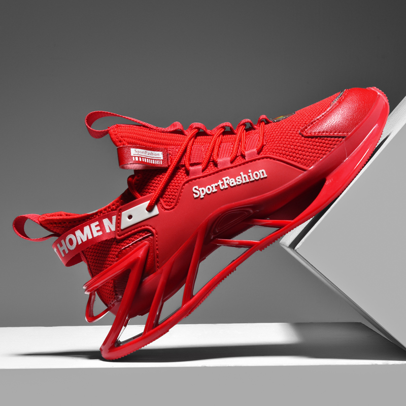 2323- Men's shoes autumn sports versatile shock-absorbing running shoes summer breathable men's plus size blade shoes height increasing runn