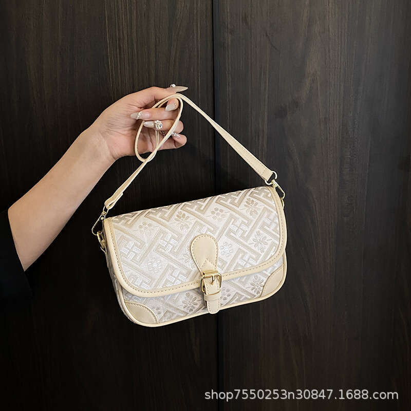 2025 New Intangible Cultural Heritage Zhuang Brocade Elegant Travel Choice Light Purple Geometric Pattern Handbag for Women Shoulder Crossbody Commuti