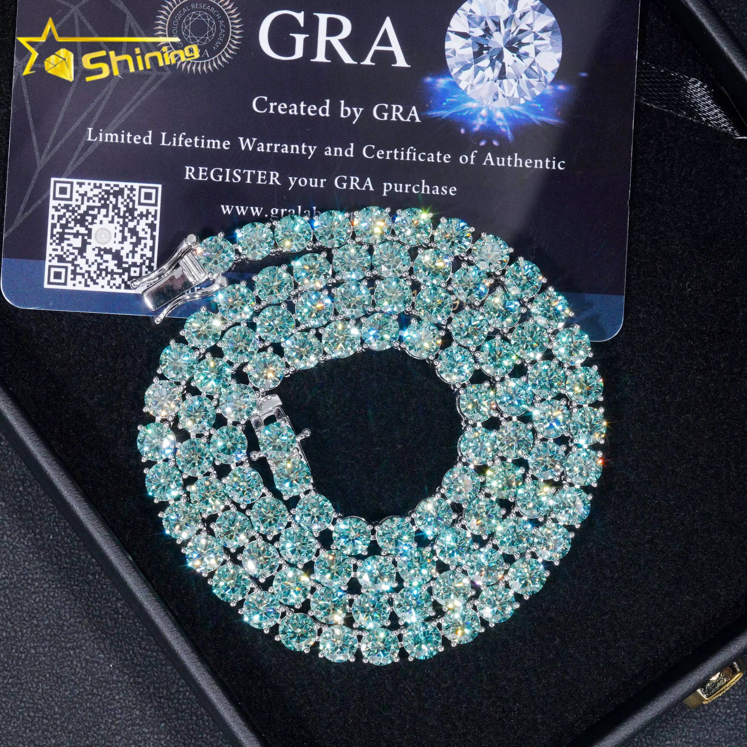New Design Pass Diamond Tester Hip Hop Jewelry 925 Silver Iced Out 2mm 3mm 4mm 5mm Blue Green Color Moissanite Tennis Chain