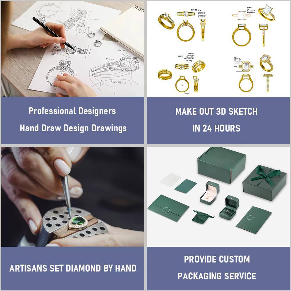 Wholesale Engagement Wedding Rings Fine Jewelry Women VVS Eternity Moissanite Diamond 925 Sterling Silver 18K Gold Plating Ring