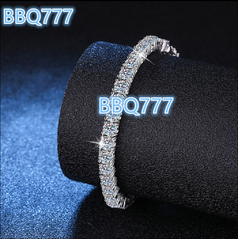 Classic Four-claw 30Points 50Points 1Carat Full Circle D Color VVS Moissanite 925 Silver Tennis Bracelet