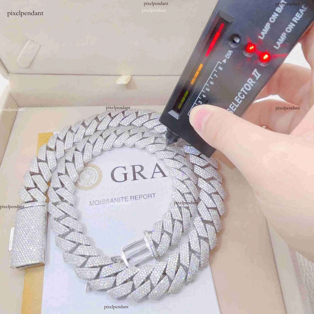 Cuban pendant hip-hop jewelry High quality Moissanite necklace Breaking ice Moissanite Sier Miami man necklace Moissanite Chain gift