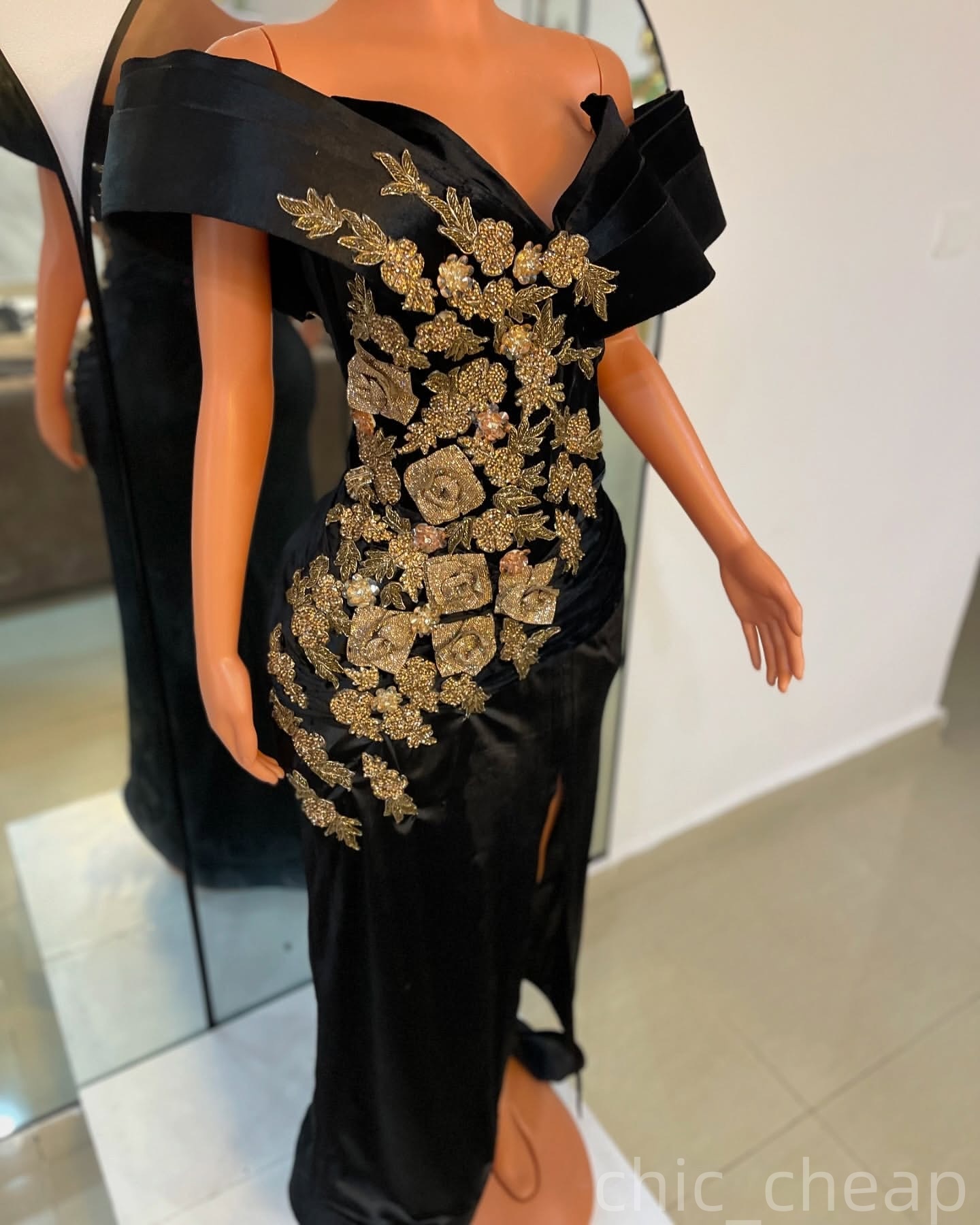 Black Sheath Prom Dresses 2025 Lace Beaded Flowers Velvet Evening Formal Party Second Birthday Engagement Gowns Plus Size Dress For Special Occasions 