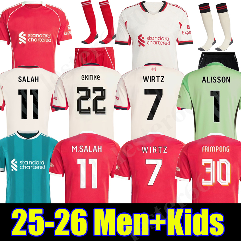 25 26 WIRTZ EKITIKE soccer jersey ISAK 2025 football shirt goalkeeper SZOBOSZLAI Kerkez kids kit uniforms SALAH FRIMPONG Kerkez DIOGO JOTA ALLISTER GAKPO Kits