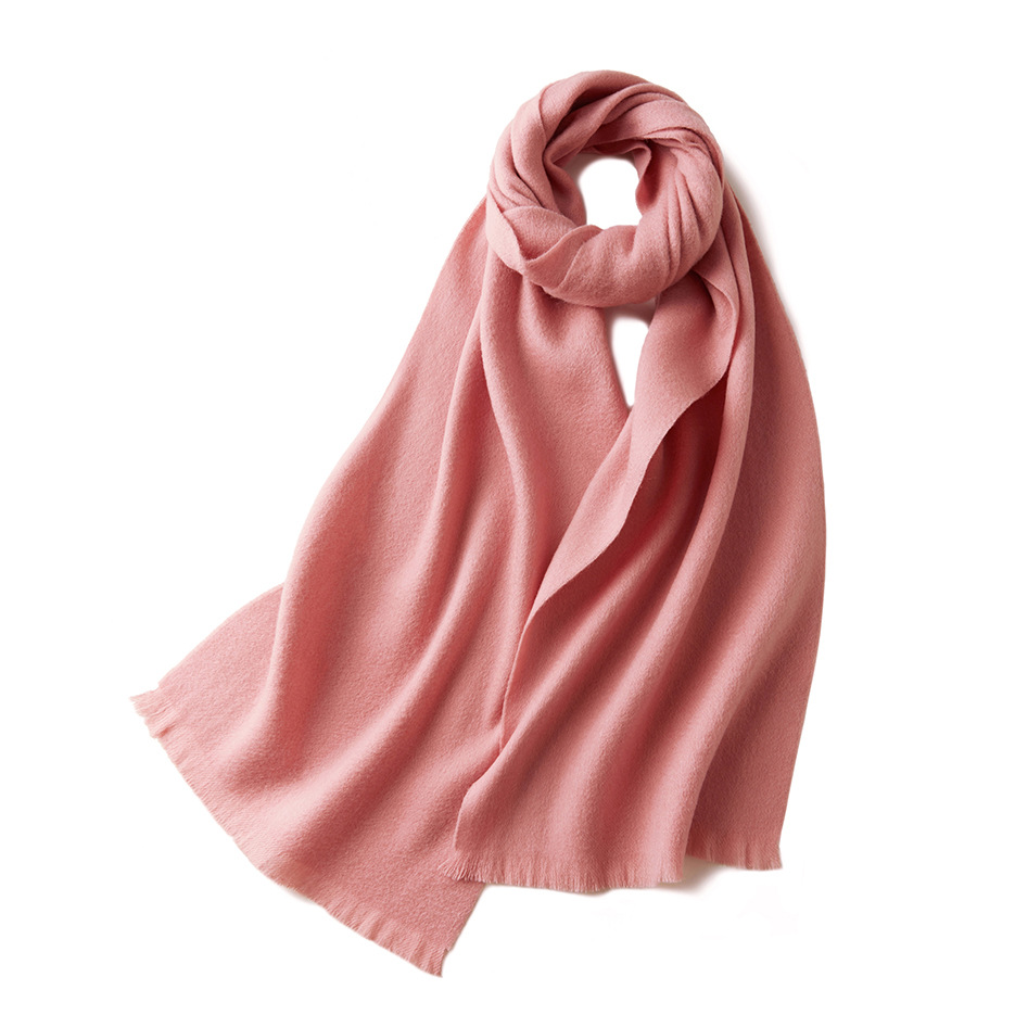 K1567 Manufacturers wholesale pure wool scarf unisex autumn and winter warm neckband versatile solid color tassel wool shawl