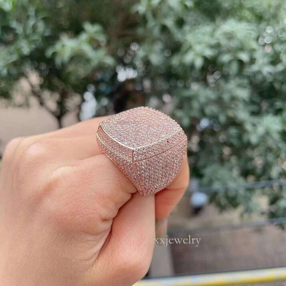 top dia ringJewelry Vvs Moissanite Men Hip Hop Real Gold Hiphop Gemstone Rings Zf Round m Champion Ring