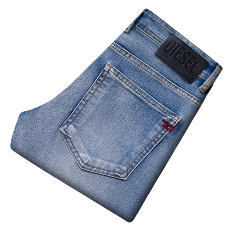 Men's Jeans Spring Summer Thin Men Slim Fit European American High-end Brand Small Straight Pants F308-2