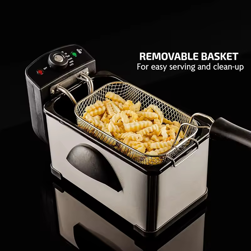 electric deep fryer 1500W 2L electric oil fryer stainless steel household small kitchen appliances electric fryer chips fryer fries fryer chicken frye