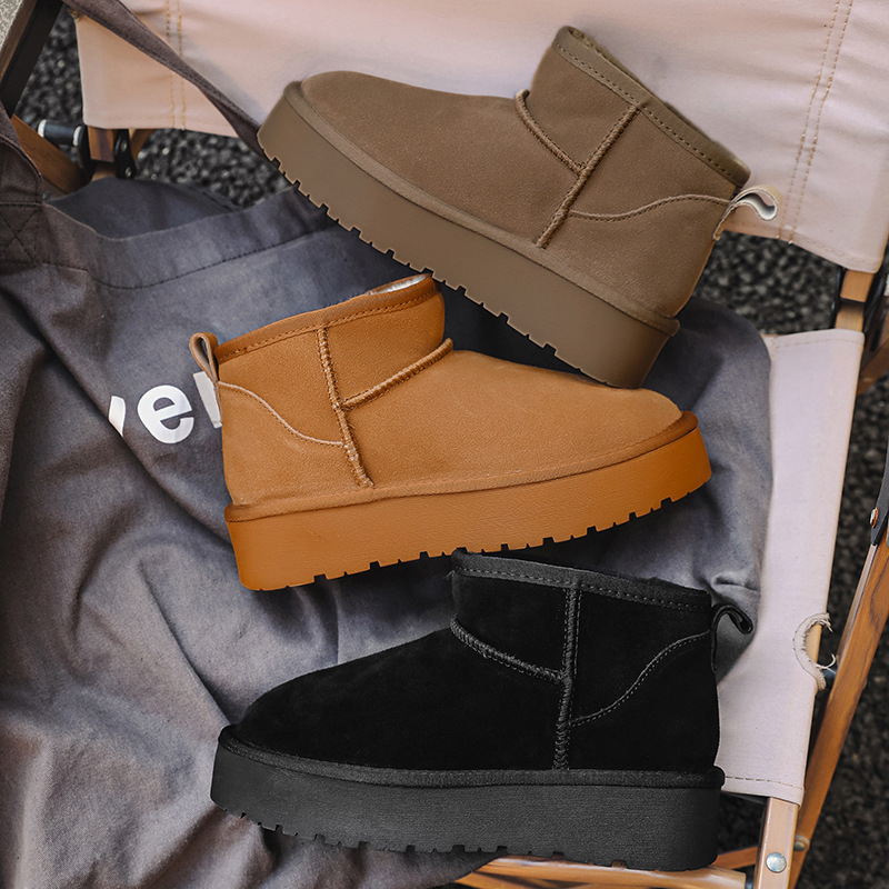 free shipping for designer Boots women Thick-soled snow boots short ankle boots with fleece thickening anti-slip wear-resistant