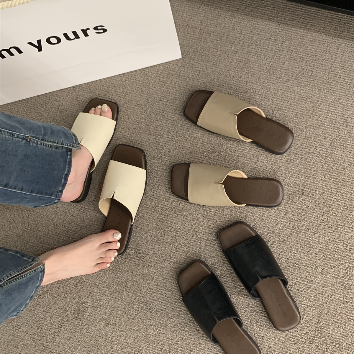 Women's Summer Luxury designer sandals Outdoor Slippers 2025 New French Fairy Beach Soft Flat Sandals