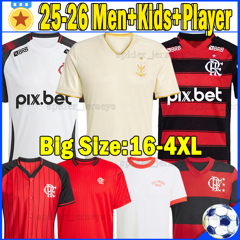 XXXL 4XL 25 26 Flamengo soccer jerseys B.HENRIQUE L.ARAUJO JUNINHO 2025 2026 Retro 1981 Remake WALLACE YAN PEDRO G.PLATA Women Football Shirt Men Uniforms Kids Kits Sets