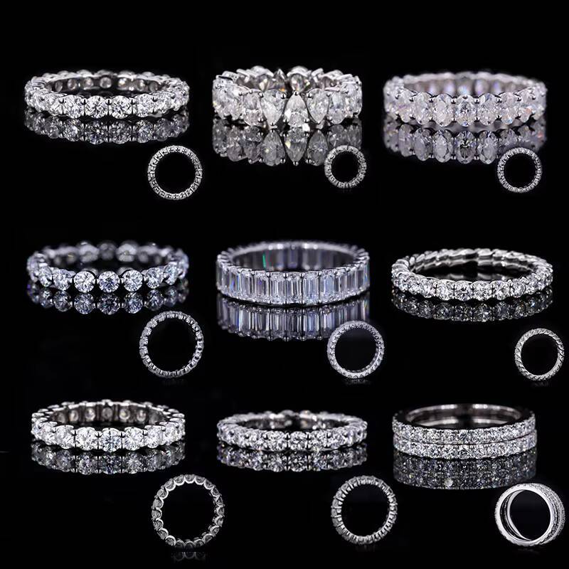 2025 Wedding Band 2.5mm Round Brilliant Cut 925 Silver Jewelry Fashion Moissanite Sterling Silver Rings for Wedding Party