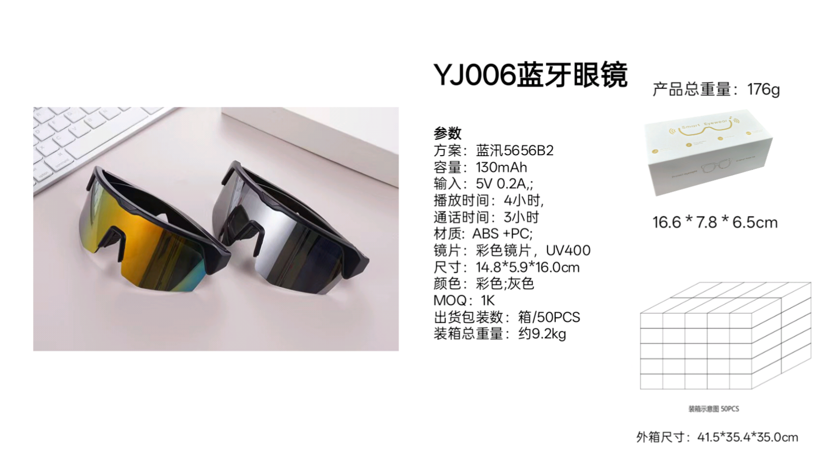 AI Translation Smart Eyewear Touch Control Charging time about 1-2 hours ABS PC Metal frames Anti-blue lense light glasses blackgray High gift pj2