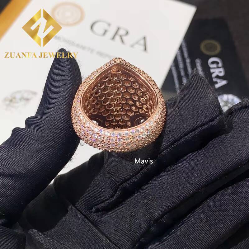 Iced Out Moissanite Jewelry 925 Sterling Silver Moissanite Cross Ring Hip Hop baguette Diamond Ring Custom Rings for Men