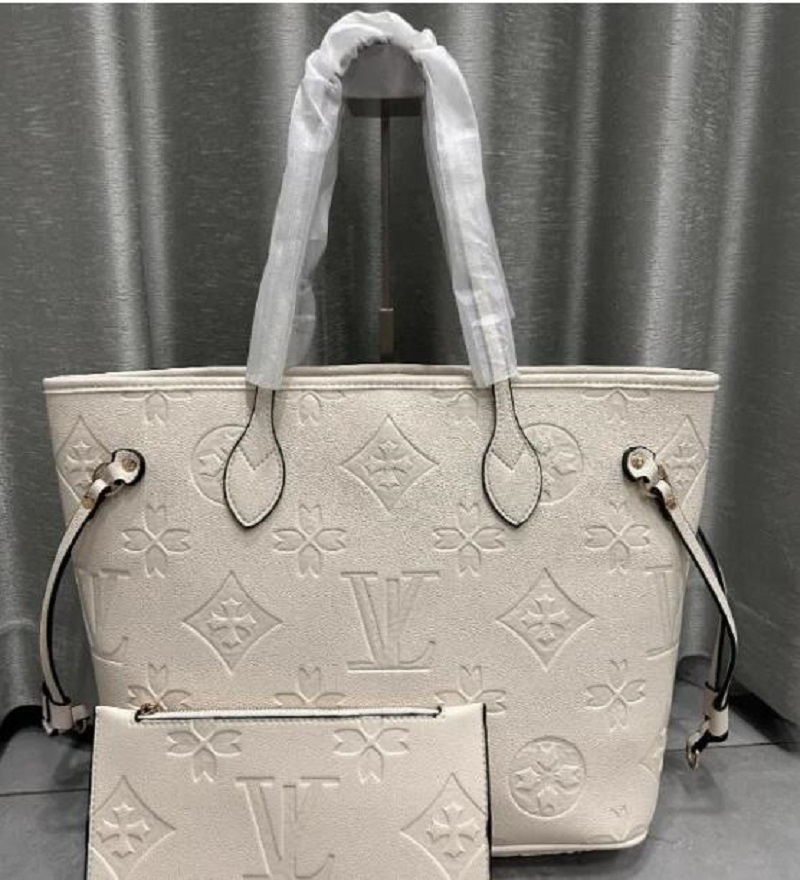 2pcs/set Luxury Designer Bag Embossed Flower Handbags Shoulder Bags Fashion Composite Lady beach Clutch Tote Bag Purse Wallet women size M6713