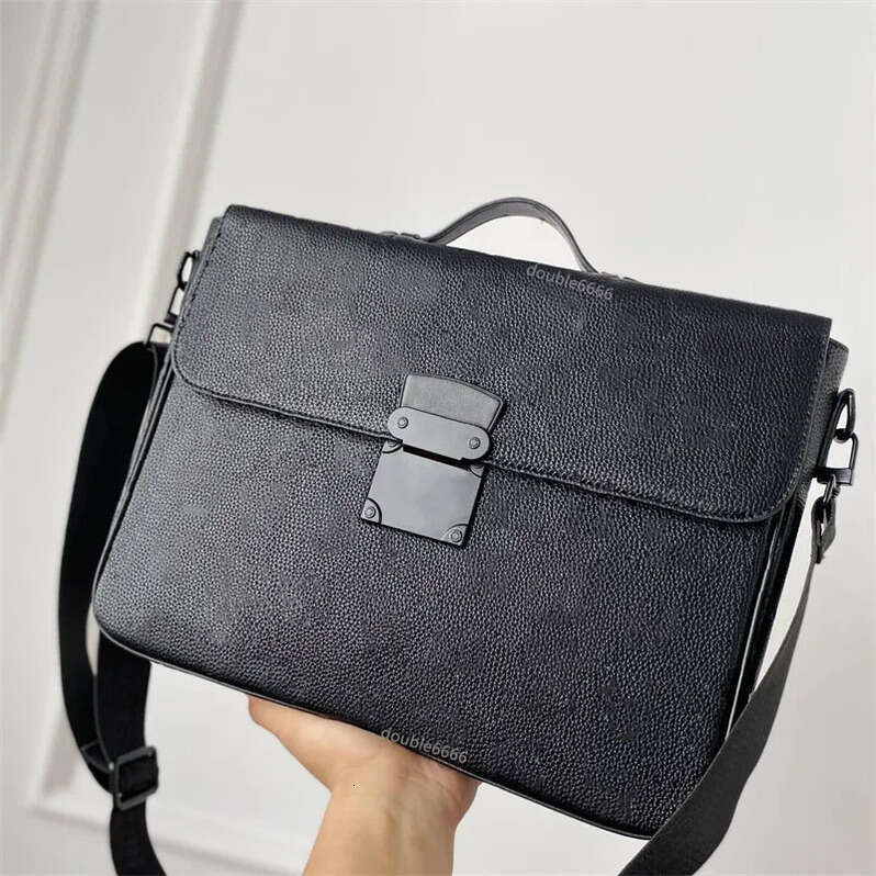 Designer shoulder briefcase, laptop case, men's briefcase, women's handbag, fashionable leather messenger bag, luxury crossbody bag, business bag Commuter Bag