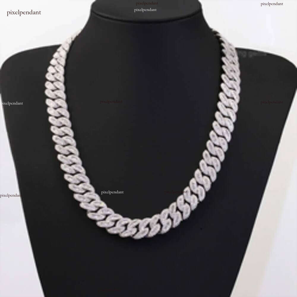 Jewelry d Color Vvs Baguette Moissanite Dia Solid Sier Cuban Link Chain for Hiphop Life