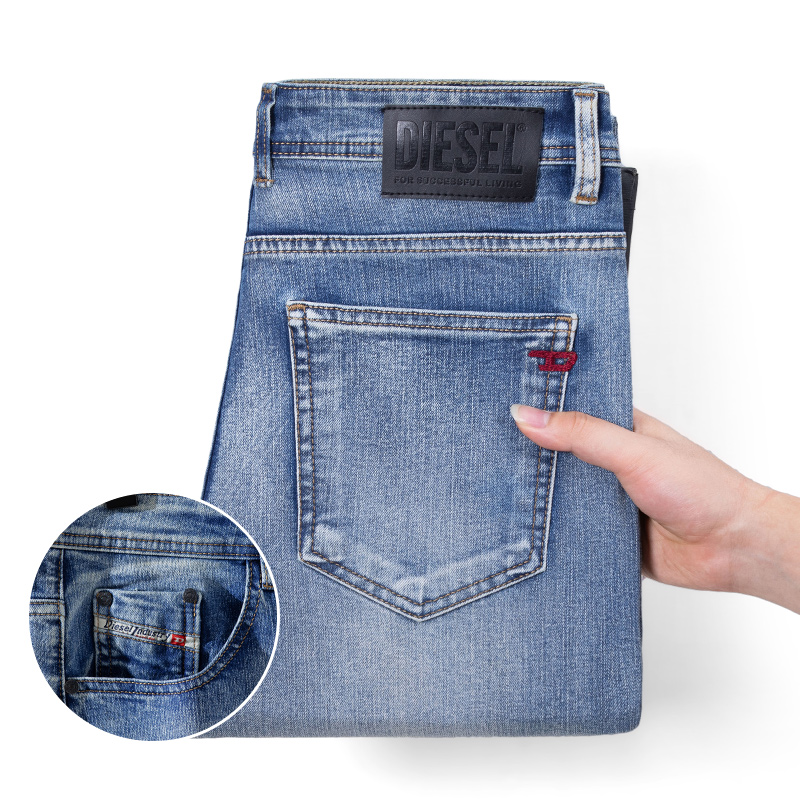 Men's Jeans Spring Summer Thin Men Slim Fit European American High-end Brand Small Straight Pants F308-3