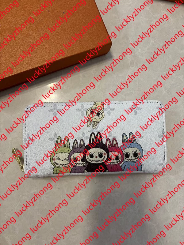 High-quality LABUBU designer wallets for women and men, long zipper wallets, patterned and printed small wallets, luxury items
