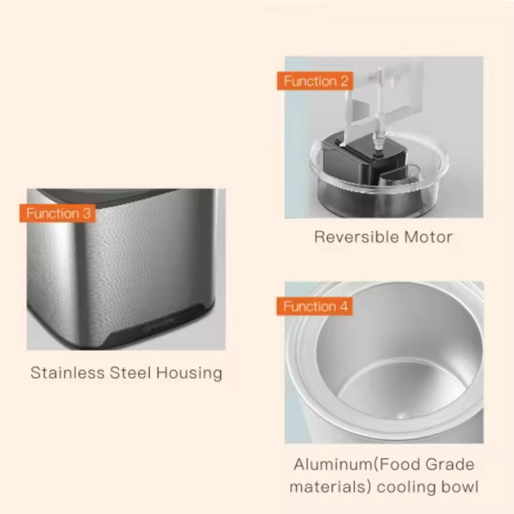 electric ice cream maker machine 12W 2L big capacity stainless steel household small kitchen appliances portable frozen yogurt machine