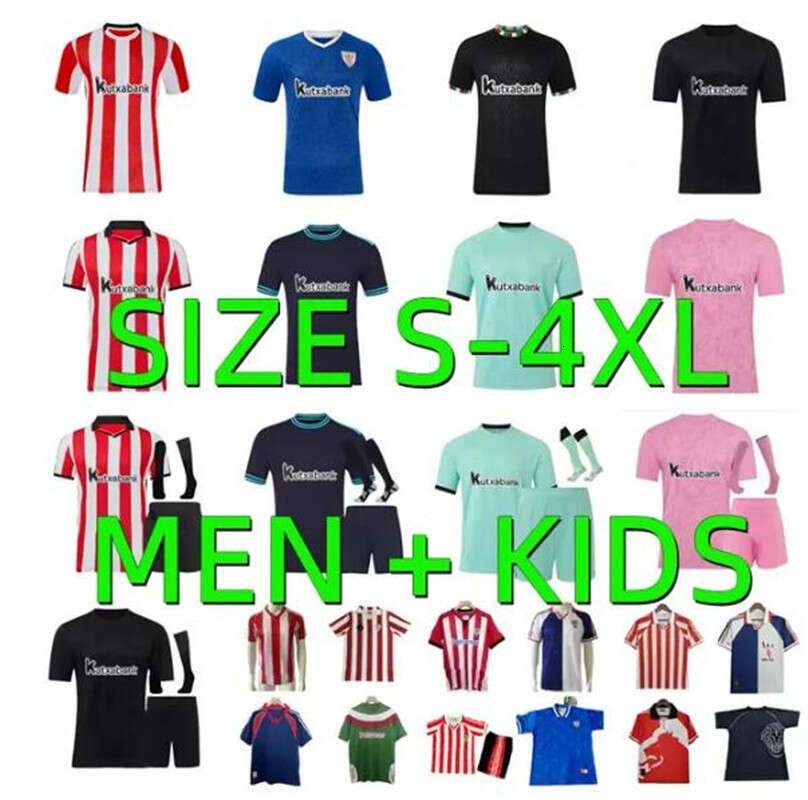 New + Retro Soccer Jerseys Athletic BILBAO 11 95 96 97 98 99 00 BERENGUER 2025 2026 2027 MUNIAIN Football shirt RAUL GARCIA 25 26 27 Sancet 1999 2000 2011