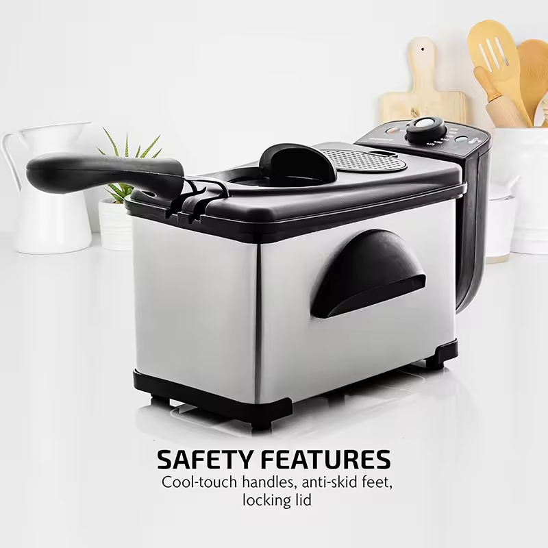 electric deep fryer 1500W 2L electric oil fryer stainless steel household small kitchen appliances electric fryer chips fryer fries fryer chicken frye