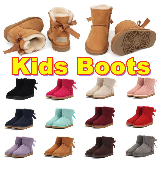 2026 Boots Kids Boots Australia Snow Boot Designer Children Shoes Winter Classic Ultra Mini Boot Botton Baby Boys Girls Ankle Booties Kid Fur Suede