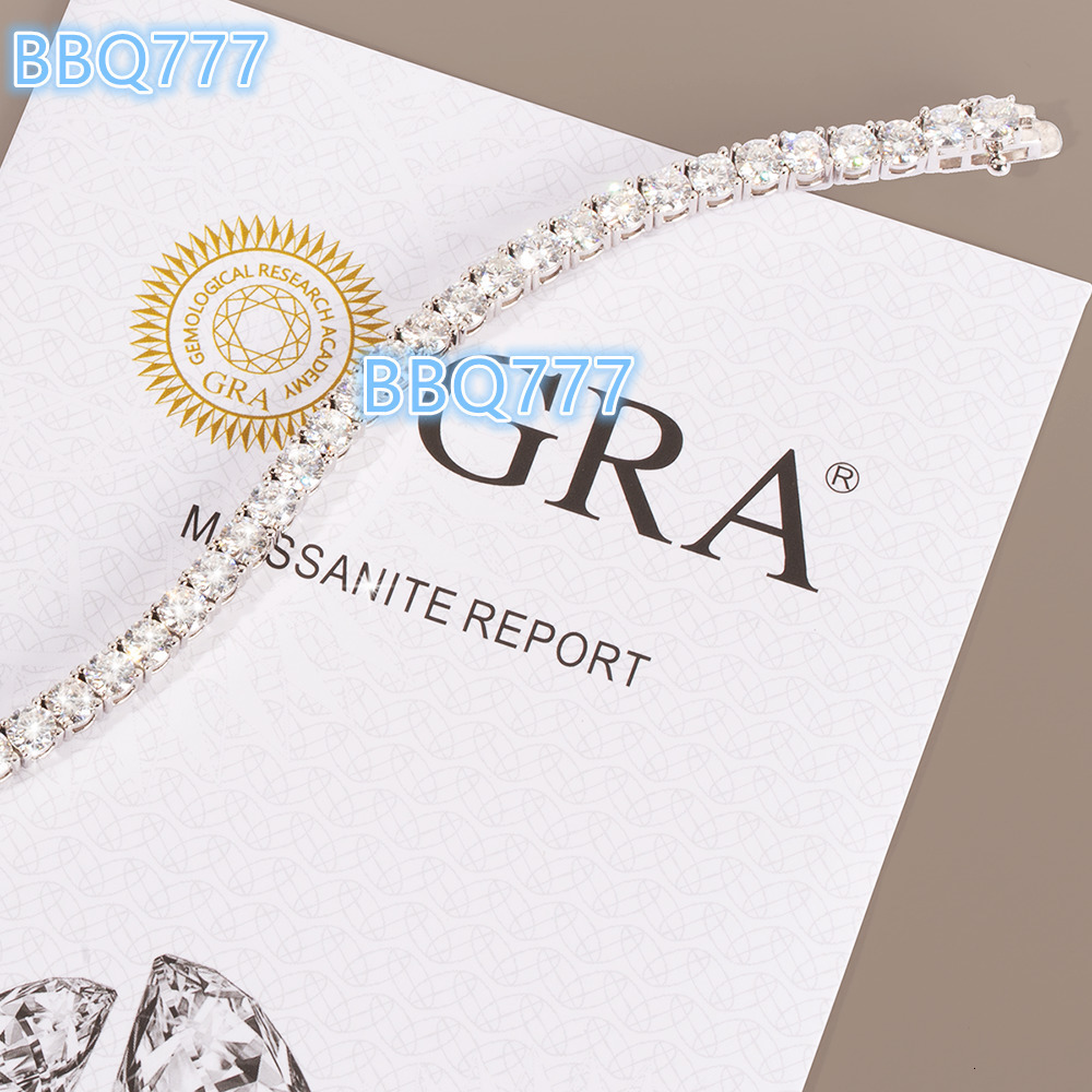 Moissanite Tennis Bracelet 925 Sterling Silver 3mm 6.5 in Lab-Grown Diamond Wedding Bridal Birthday Gift Women Men Fine Jewelry